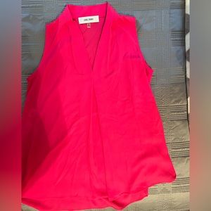 Bright pink Jones Studio sleeveless top.